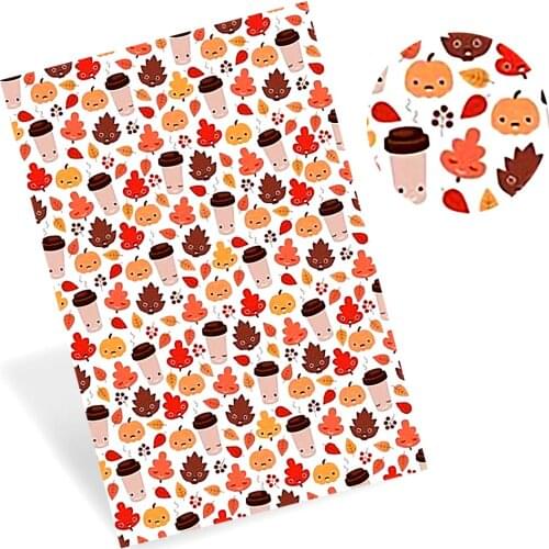 JOJO BOWS 22*30cm 1pc Halloween Faux Leather Fabric For Crafts Sheets Printed Synthetic Leather DIY Hair Bows Handmade Shoe Bags