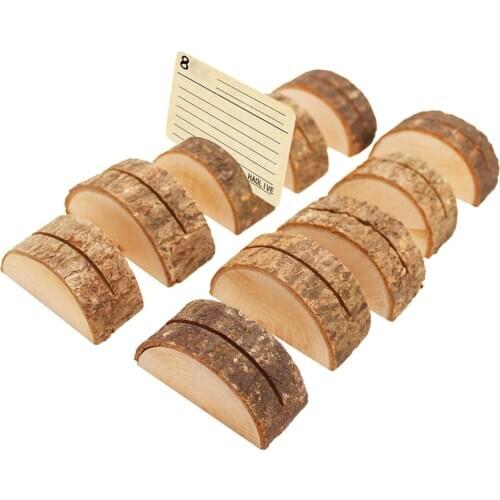 10pcs Rustic Wood Card Photo Message Clip Holder Made From All Natural Wood