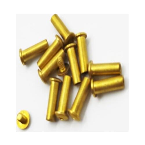 10PCS 12.5mm/15mm Diy Knife Material Making Folding Knife Screw Rivet Shank Slotted Screw Lock Screw Brass