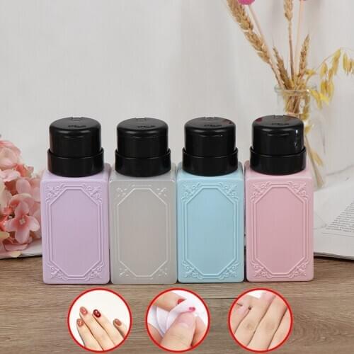 210ml Top Quality Empty Pump Dispenser Nail Polish Remover Bottle Liquid UV Gel Polish Nail Art Polish Clean Acetone Bottle