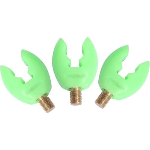 3pcs Golw In Dark Plastic Fishing Rod Holder U-Head Road Rest Grips (Green) Hard Plastic U-Head Rod Rest Easy To Carry Replace