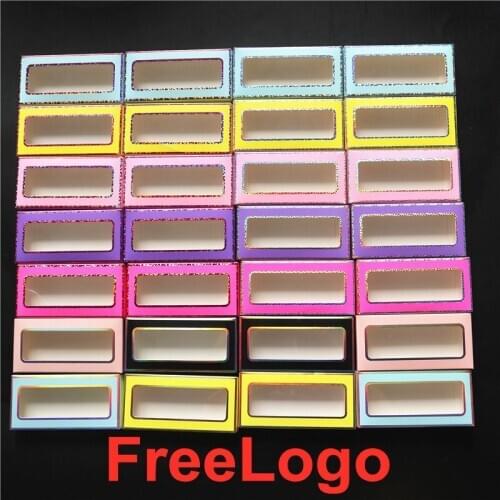 50/100pcs Carton Paper Packing Box for 25mm long EyeLash Wholesale Bulk Cheap Pretty Lashes Storage Packaging makeup free logo