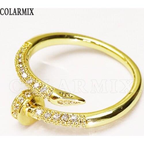 8 Pcs Zirconia Metal Gold color rings Open rings jewelry Rings jewelry rings Gift for women jewelry Gift 51333