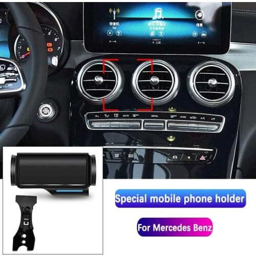 Car Phone Holder in Car for Mercedes Benz A B C E S Class CLA GLC GLE Air Vent Clip Magnetic Mobile Phone Mount For iphone 11 12