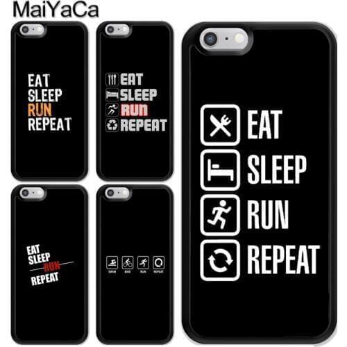 EAT SLEEP RUN REPEAT Case For iPhone 12 Mini 11 Pro MAX X XR XS MAX SE 2020 6S 7 8 Plus 5s Cover