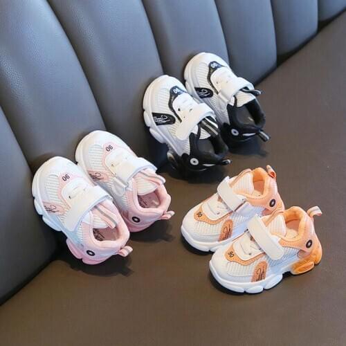 2021 Spring Baby Sport Running Shoes Boys Girls Breathable Knitting Mesh Toddler Shoes Fashion Kids Sneakers Soft Child Shoes