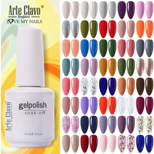 Arte Clavo UV Gel Varnish For Nails Art 72 Colors Professional Salon Nail Gel Varnish UV LED Semi Permanent Nail Lacquer 15ml