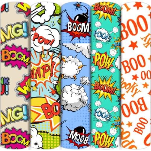 BooSpooky Words PrintPolyester Cotton/4wayStretch Fabric Patchwork Sewing Kid Home Textile Cloth Quilting Dress Curtain,1Yc17107