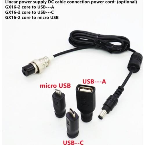 Linear power supply DC cable connected to the power cord GX16-2 core to DC SUB-A SUB- C micro USB plug
