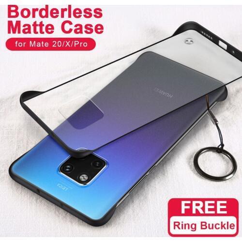 Mate 20 Pro Frameless Transparent Matte Hard Phone Case For Huawei Mate 20 Pro Cover For Mate 20 X With Finger Ring Cases