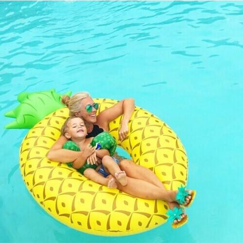 Inflatable Pineapple Swimming Pool Float Raft Outdoor Large Inflatable Swim Float Lounge Pool Toys For Adults And Kids