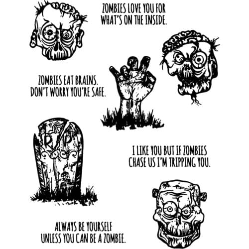2021 New Halloween Zombie Words Clear Stamps and Tombstone Scrapbooking For Crafts Greeting Card Making no Metal Cutting Dies