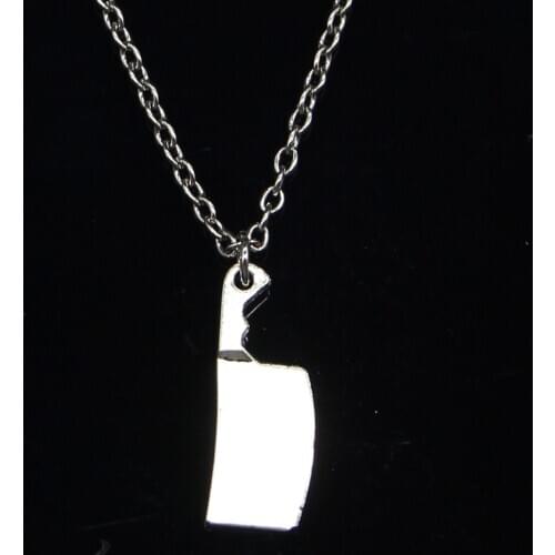 New Fashion Necklace 23x9mm kitchen knife meat cleaver Pendants Short Long Women Men Colar Gift Jewelry Choker