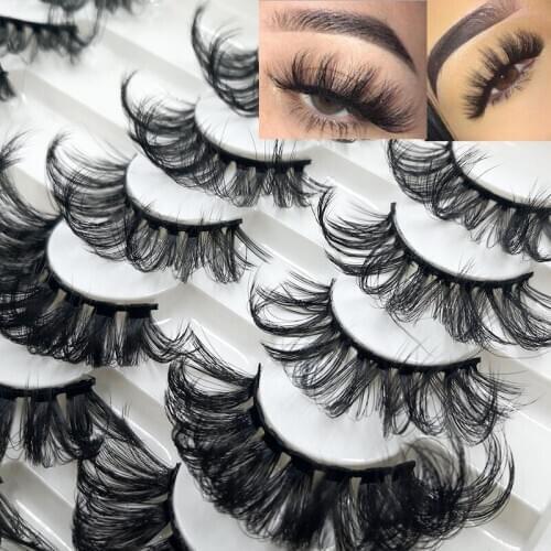 NEW 24/3 Pairs 3D Mink Hair False Eyelashes Criss-cross Wispy Cross Fluffy 25mm Lashes Extension Handmade Eye Makeup Tools