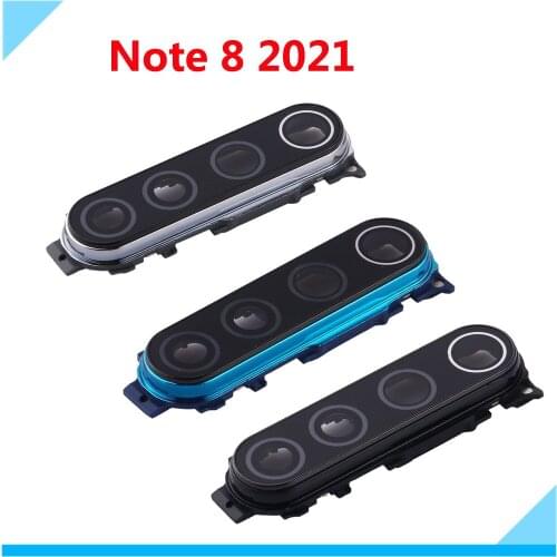 Original Lens For Xiaomi Redmi Note 8 2021 Camera Lens Glass With Frame Holder For Note8 2021 Camera Glass Lens Replacement