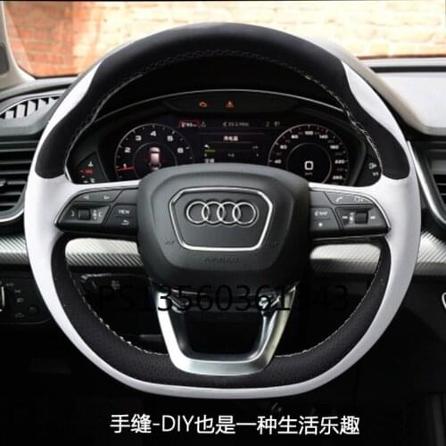 For Audi steering wheel cover Q5L A4L A6L Q2LQ3 A3 A5 A8 Q7 TT leather hand sewn grip cover
