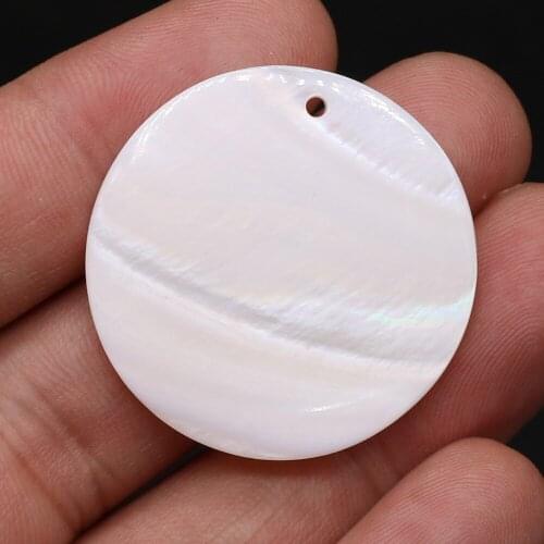 Natural White Shell Pendant small Round With Hole for Fashion Jewelry Making DIY Necklace Earrings Accessorie Women