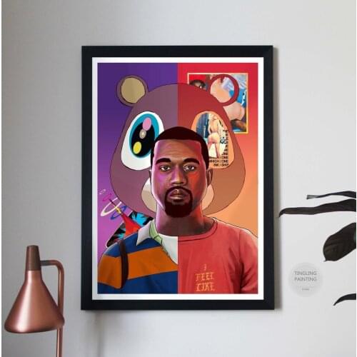Kanye West Poster Evolution Hip Hop Music Art Print Rapper Art Canvas Painting Living Room Bedroom Decoration Painting