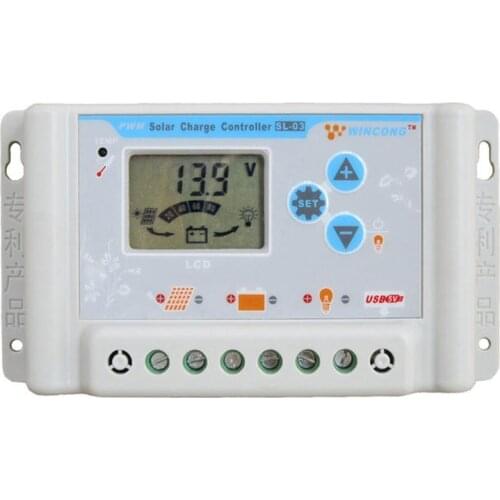 PWM Wincong Solar Charge Controller 30A 10A 20A 3A 6V 12V 24V 48V 60V LI-ION NI-MH LiFePO4 Battery