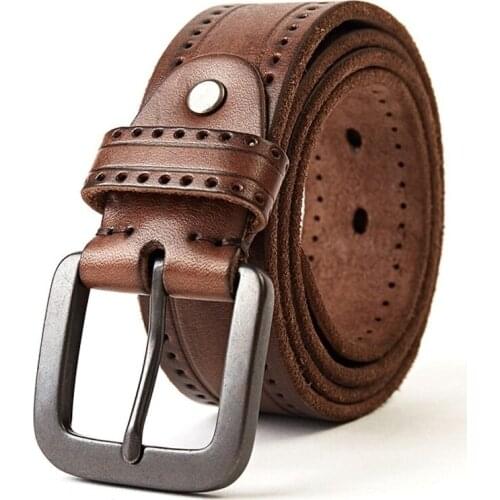 Fashion Luxury genuine leather belts for men Top Layer Leather Cowhide Belt Fashion Technology Men Belt Alloy Buckle Strap Wide