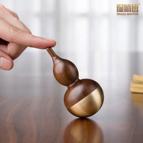 Tumbler Gourd Paper Weight Black Walnut Domestic Ornaments House Blessing and Fortune Drawing Feng Shui Craft Gift