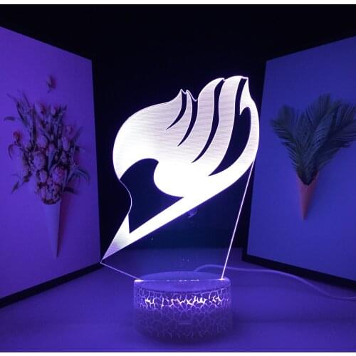 Anime Fairy Tail Loge 3D LED Night Light for Bedroom Decor Birthday Gift Nightlight Table Lamp Fairy Tail