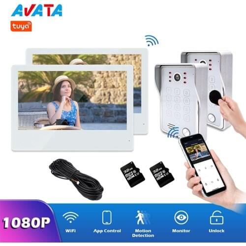 10 Inch Touch Screen 1080P WIFI Tuya Video Intercom for Home Video Door phone Intercom System Doorbell RFID Password Unlock IP65