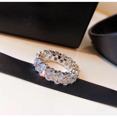 Hot Brand Pure 925 Sterling Silver Jewelry For Women 925 Silver Rings Wedding Around CZ Ring Wedding Engagement Silver Rings