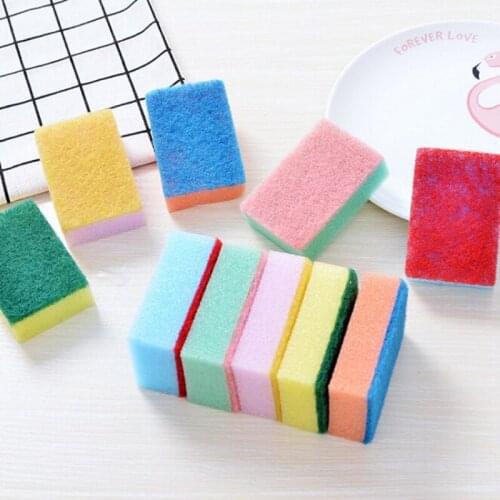 1/10pcs Household Dishwasher Sponges Cleaning Universal Sponge Brush Set Kitchen Cleaning Tools Washing Scourer Home Cocina