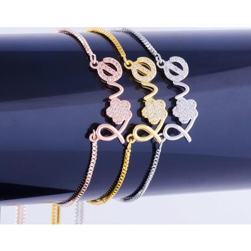 2017 European popular LOVE charm copper corks do not fade green bracelet