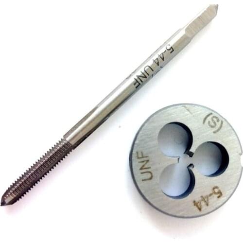 5-44 Tap And Die Set, UNF Machine Thread Tap And UNF Round Thread Die Right Hand HSS Taper