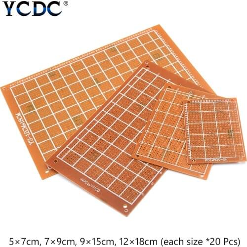 80pcs/lot DIY Prototype Paper PCB Universal Experiment Matrix Circuit Board Single Wholesale 5x7 7x9 9x15 12x18 CM