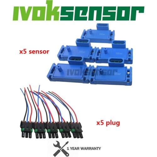 Promotion 5 PCS - NEW For G.M STYLE 3BAR 3 BAR MAP Sensor For Electromotive Motec Megasquirt With Plug 12223861 16040749