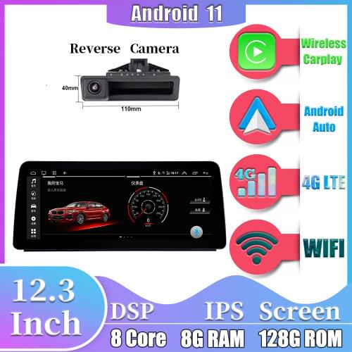 12.3 Inch 6G+128G Android 10 IPS Screen 1920*720P Qualcomm Car Multimedia Player For BMW 3 Series E90 E91 E92 AHD 4G LTE Carplay