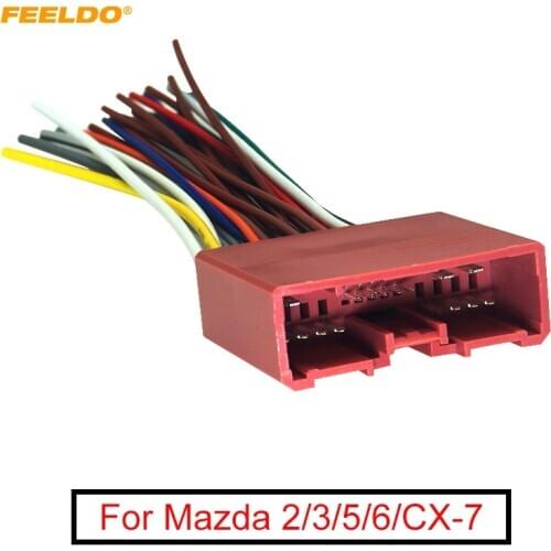 FEELDO 1PC Car Radio Audio 24Pin Wiring Harness Adapter for Mazda Install Aftermarket Audio Stereo Wire Plug Cable #FD6475