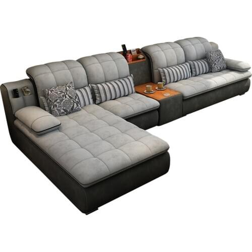 Velvet fabric sectional sofa Living Room Sofa set furniture alon cup holder couch puff asiento muebles de sala canape sofa cama