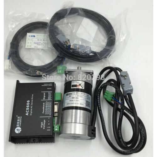 Leadshine 130W DC Brushless Servo Motor+DC Drive Kits BLM57130-1000+ACS606 5.3A 36VDC 0.41NM 3000RPM Pulse Control