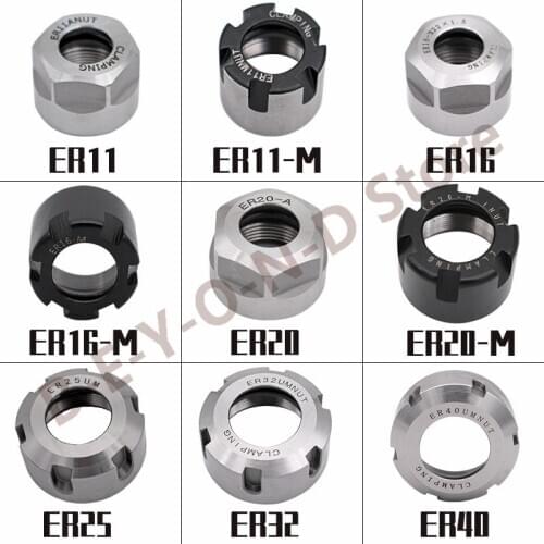 BEYOND ER Nut High Precision Engraving Machine Nuts ER11 ER16 ER20 ER25 ER40 A M UM Type ER11A M14x0.75 ER16A M22x1.5 CNC Lathe