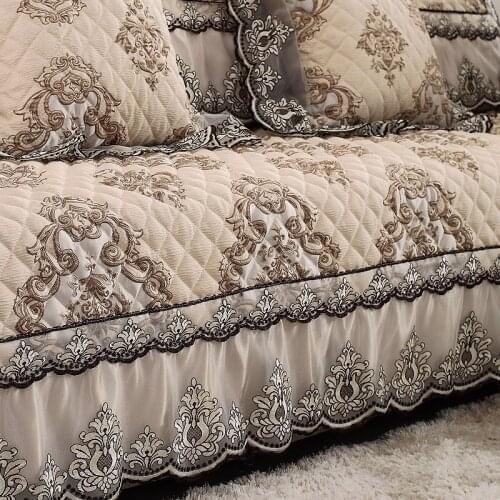 European Style Sofa Seat Living Room Four Seasons Universal Combination Lace Fabric Non-slip Royal Sofa Sleeve Cover