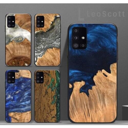Wood Resin art original pattern Phone Case For Samsung A40 A31 A50 A51 A71 A20E A20S S8 S9 S10 S20 Plus note 20 ultra