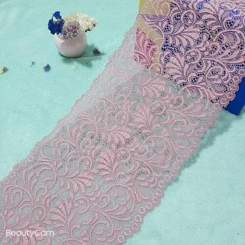 TD2801 17.5cm black elastic lace Fabric French hollow underwear stretch lace Trim DIY French hollow underwea