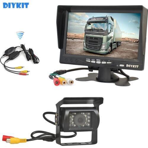DIYKIT Wireless 7" HD TFT LCD Car Monitor Display Reverse Rear View Monitor Screen + HD CCD Rear View Car Camera