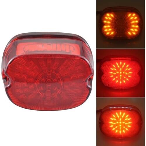 Red Motorcycle 12V LED Brake Stop Turn Signals Taillight License Plate Lamp For Harley Sportster Dyna Softail Touring Road Glide