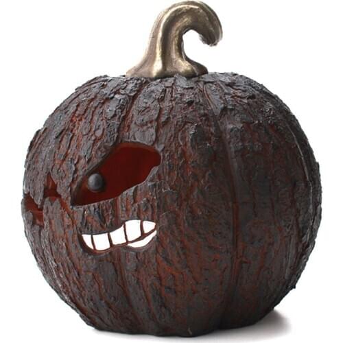Little Crab Pumpkin Night Light Resin Crack Lamp Portable Halloween Decoration