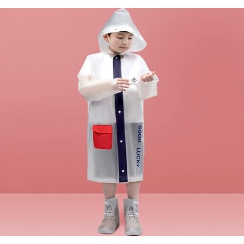 Fashion EVA New Kids Raincoat Waterproof Rain Poncho Clear Transparent Tour Children Raincoat Student Rainsuit Protective Covers