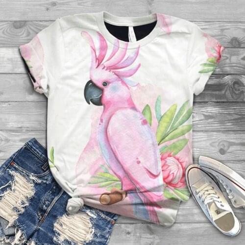 2021 mens and womens casual summer fashion 3D bird print T-shirt comfortable outdoor street shirt childrens T-shirt