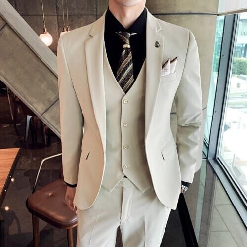 2021 New Mens Solid Color Suit Suit Slim Fit Business Banquet Suit Studio Photography Suit Three Pieces