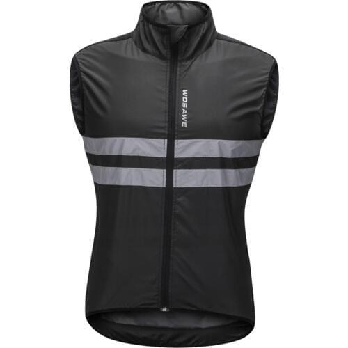 Mens Reflective Sleeveless Vest for Night Cycling MTB Mountain Road Bike Riding Running Hiking Fishing Sports Vest