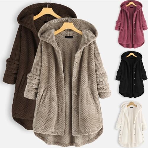 2021 New Womens Spring Hooded Double-Sided Velvet Sweatshirt Hoodie Fashion Mid-Length Coat Female