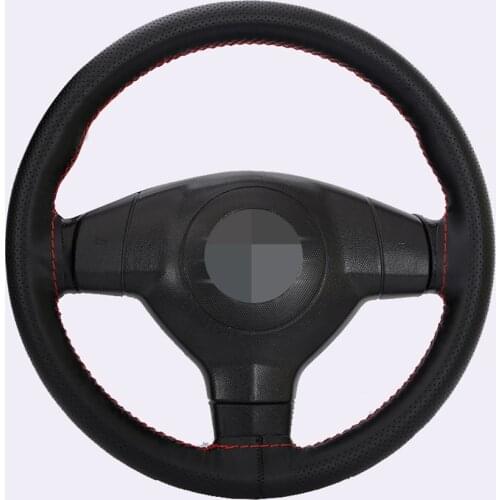 GSEENF Steering Wheel Cover Universal Diameter 38 cm Comfortable and wear-resistant Artificial leather With needle and thread
